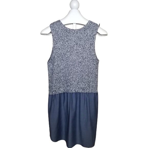 A Pea In The Pod Maternity Sleeveless Knit Chambray Combo Top Large - Picture 2 of 7
